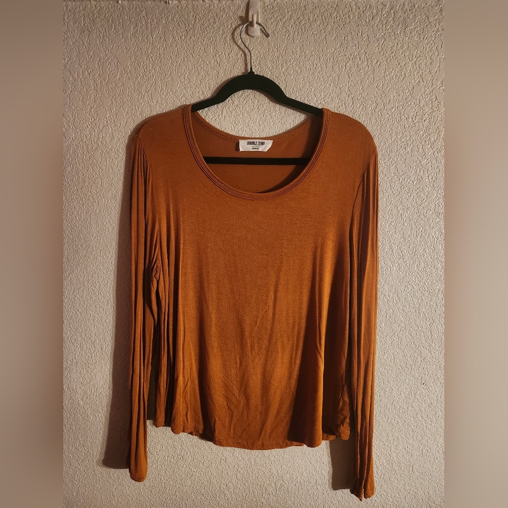 🥕NWOT Double Zero "Gotta Have It Longsleeve Top" Cinnamon or Carrot🥕 • Large🥕 - Picture 7 of 8